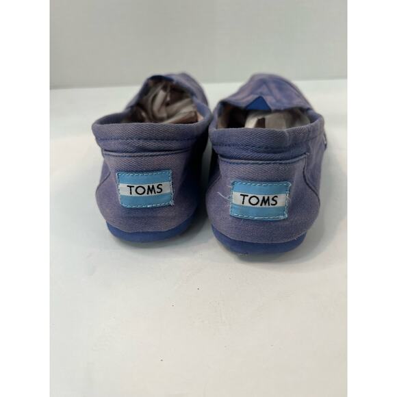 Toms Classic Alpargata Flat Shoes Blue Wash Canvas Slip On Loafer Sz 8.5 - Picture 4 of 6